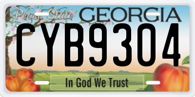 GA license plate CYB9304