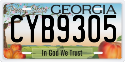 GA license plate CYB9305