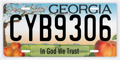 GA license plate CYB9306