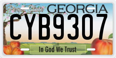 GA license plate CYB9307