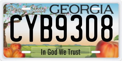 GA license plate CYB9308