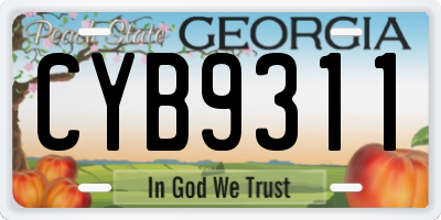 GA license plate CYB9311