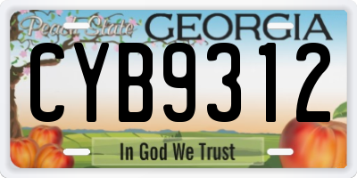 GA license plate CYB9312