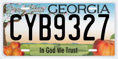 GA license plate CYB9327
