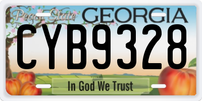 GA license plate CYB9328