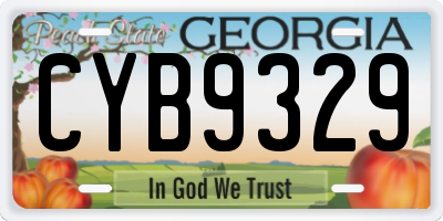 GA license plate CYB9329