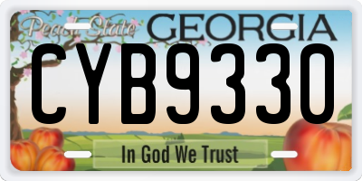 GA license plate CYB9330