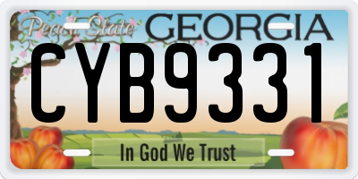 GA license plate CYB9331