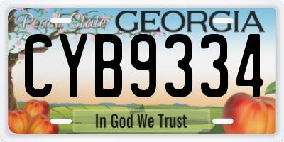 GA license plate CYB9334