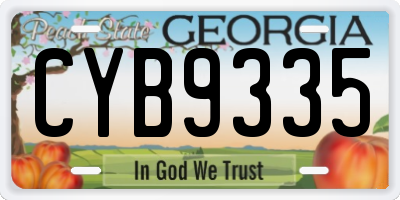 GA license plate CYB9335