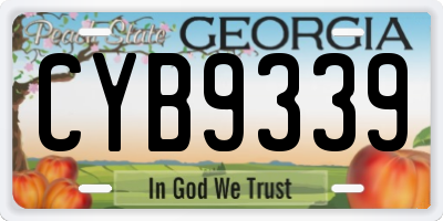 GA license plate CYB9339