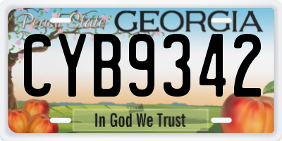 GA license plate CYB9342