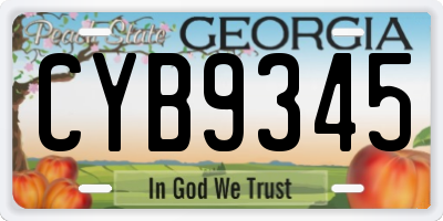 GA license plate CYB9345
