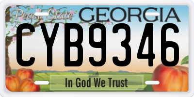 GA license plate CYB9346