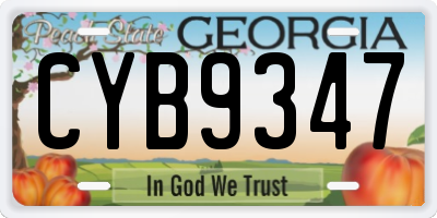 GA license plate CYB9347