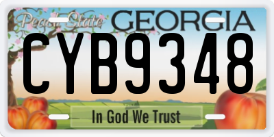 GA license plate CYB9348