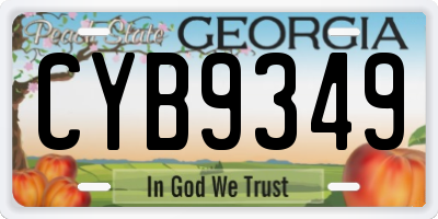 GA license plate CYB9349