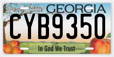 GA license plate CYB9350