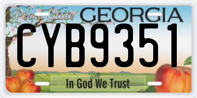 GA license plate CYB9351