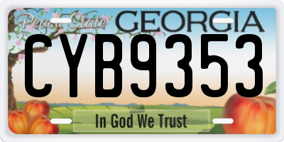 GA license plate CYB9353