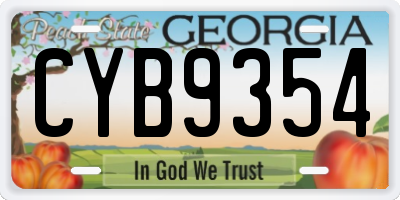 GA license plate CYB9354