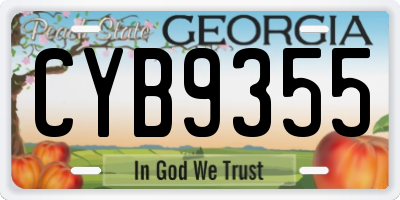 GA license plate CYB9355