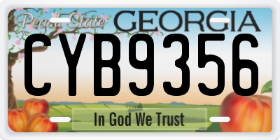 GA license plate CYB9356