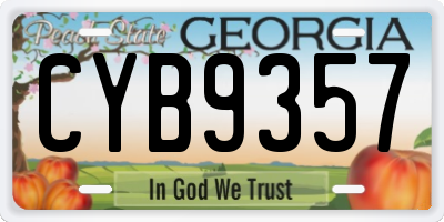 GA license plate CYB9357