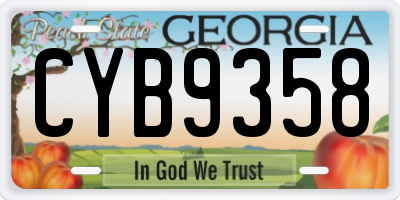 GA license plate CYB9358