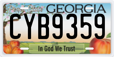GA license plate CYB9359