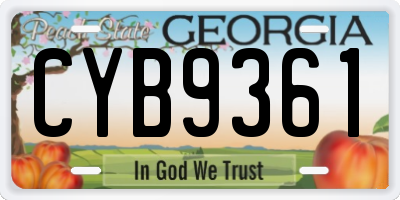 GA license plate CYB9361