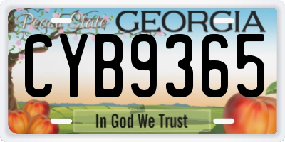 GA license plate CYB9365