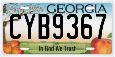 GA license plate CYB9367