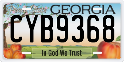 GA license plate CYB9368