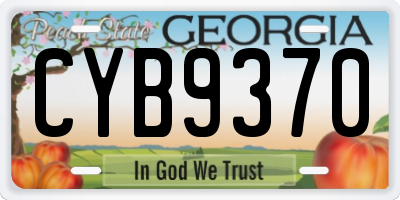GA license plate CYB9370