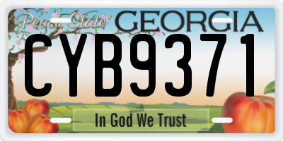 GA license plate CYB9371