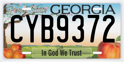 GA license plate CYB9372