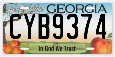 GA license plate CYB9374