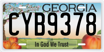 GA license plate CYB9378