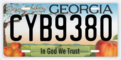 GA license plate CYB9380