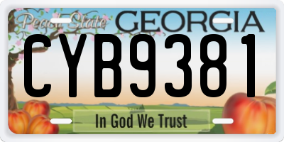 GA license plate CYB9381