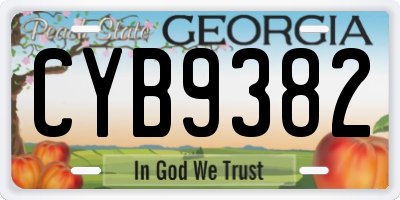 GA license plate CYB9382
