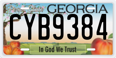 GA license plate CYB9384