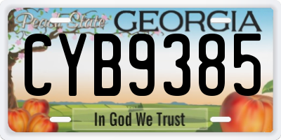 GA license plate CYB9385