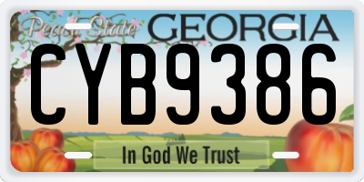 GA license plate CYB9386