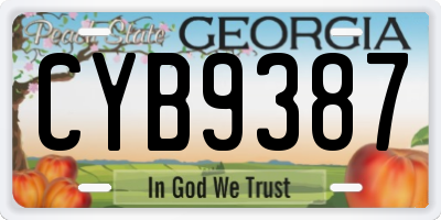 GA license plate CYB9387