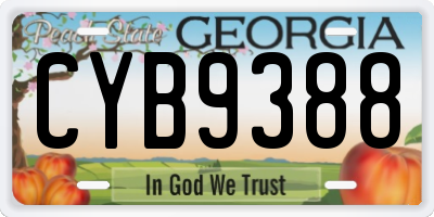 GA license plate CYB9388