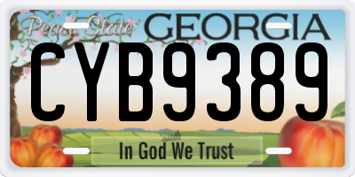 GA license plate CYB9389