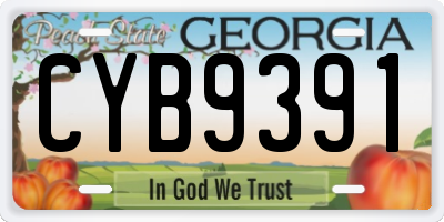 GA license plate CYB9391