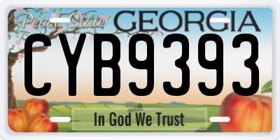 GA license plate CYB9393
